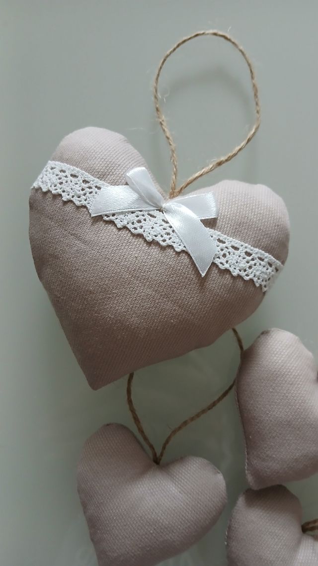 Set shabby chic cuore e 3 cuoricini