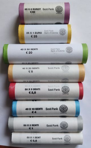 Monedas 8 valores euros Estonia SC/UNC 0,1€ a 2€