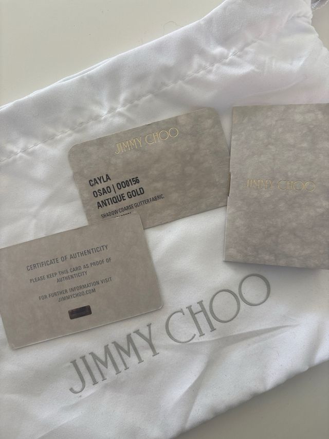 Jimmy Choo Bolso de mano purpurina dorata