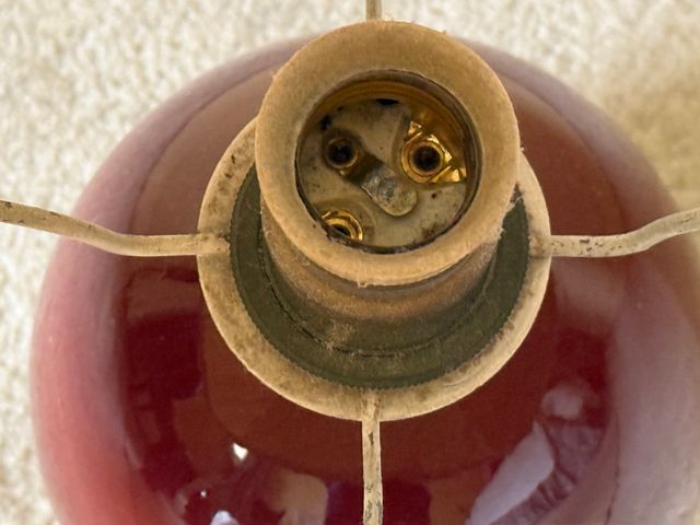 3 Candeeiros de mesa bordeaux com abajur