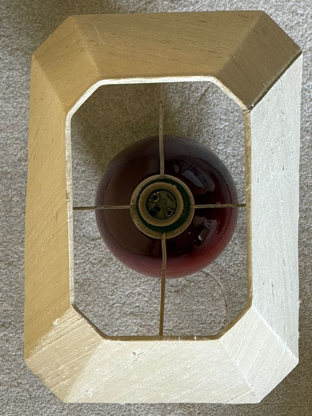 3 Candeeiros de mesa bordeaux com abajur