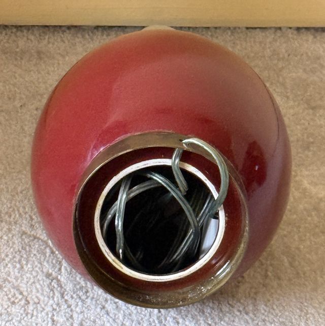 3 Candeeiros de mesa bordeaux com abajur