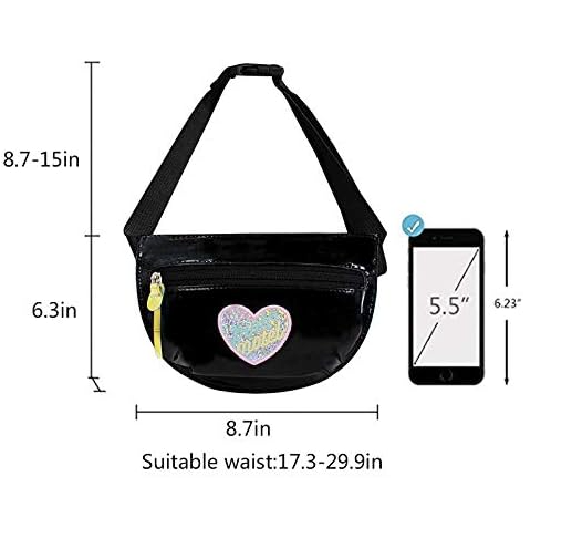 Riñonera charol negra