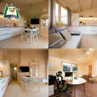 35m2 con porche. Casa prefabricada de madera.