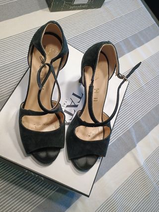 Sandalo donna nappa nera