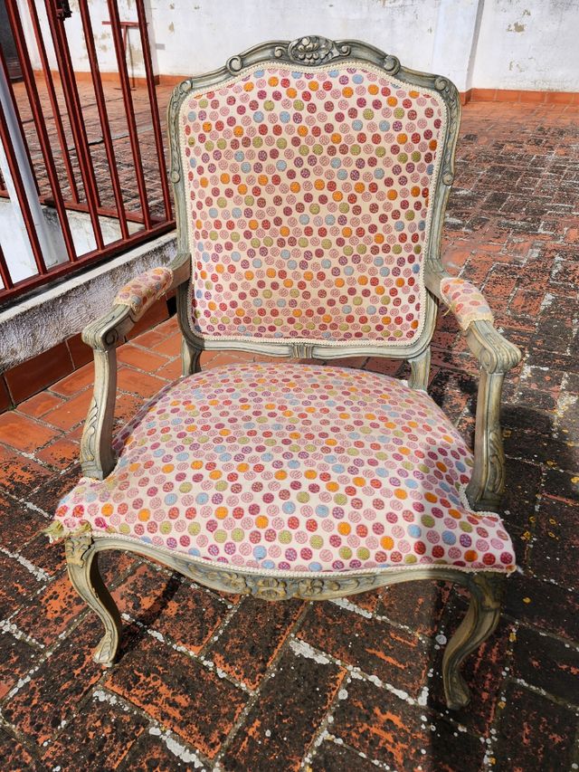 Silla butaca madera tapizada