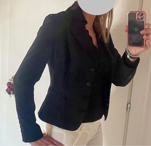 Blazer giacca elasticizzata nera nuova Sasch S