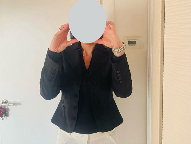 Blazer giacca elasticizzata nera nuova Sasch S