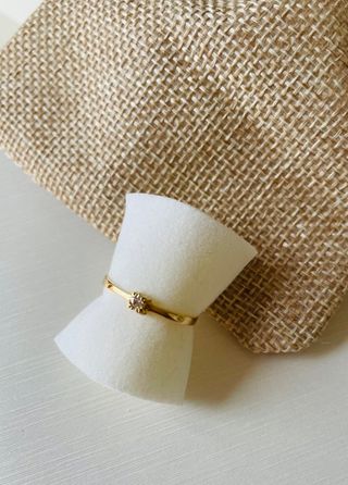 Anillo oro 18 kt. , solitario diamante