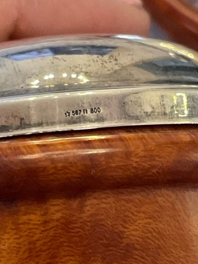 2 scatola picolla in legno ciligio argento