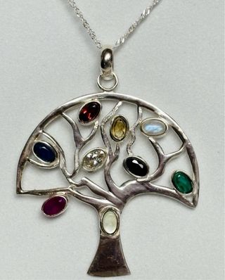 Colgante Arbol de la Vida con cadena plata ley 925