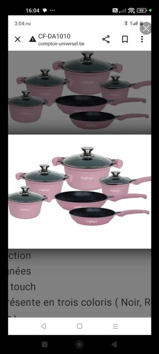 Set di pentole rosa in pietra lavica