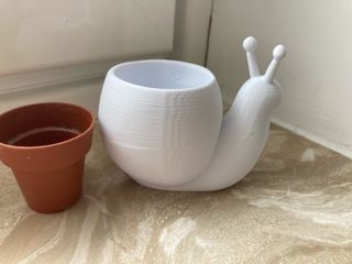 Vasetto decorativo Lumaca bianca Stampa 3D