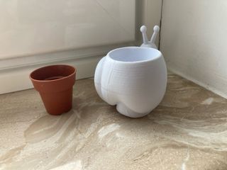 Vasetto decorativo Lumaca bianca Stampa 3D