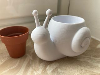 Vasetto decorativo Lumaca bianca Stampa 3D