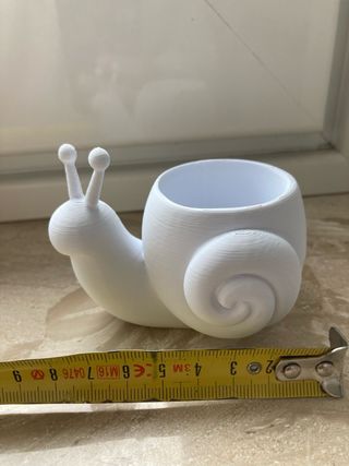 Vasetto decorativo Lumaca bianca Stampa 3D