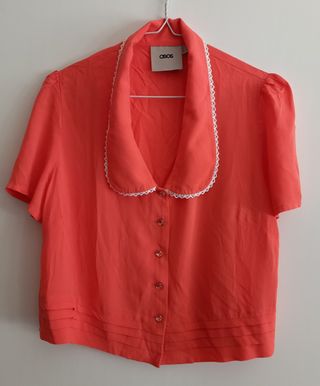Blusa manga corta coral