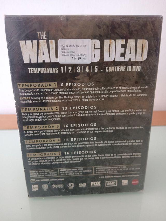 WALKING DEAD. DVD.Temporada 1,2,3,4,5. 
PRECINTADO