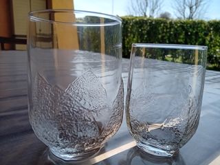Set 22 Bicchieri vintage a foglia rialzata traspar