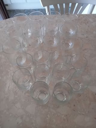 Set 22 Bicchieri vintage a foglia rialzata traspar