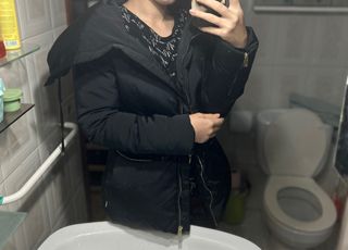 Chaquetón negro de zara