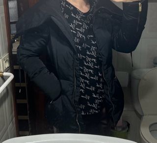 Chaquetón negro de zara