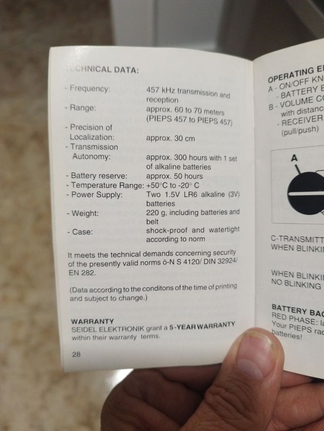 Pieps 457 Equipo Rescate Aludes