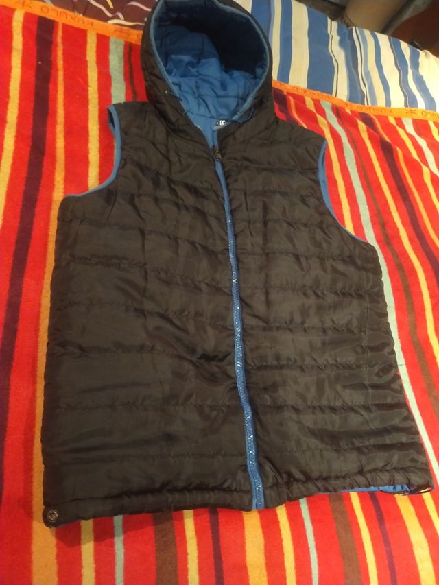 Chaleco reversible, capucha, talla L 