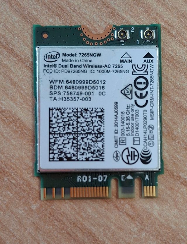 TARJETA PORTÁTIL WIFI + BLUETOOTH INTEL 7265NGW