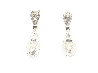 pendientes oro 18k con piedra con circonita