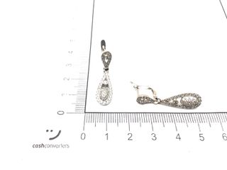 pendientes oro 18k con piedra con circonita