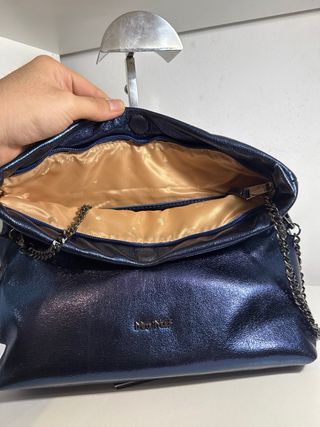 Bolso mimi mua firenze azul metalizado nuevo