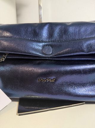 Bolso mimi mua firenze azul metalizado nuevo