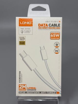 Cable datos y carga 2m LDNIO USB C a USB C 65W