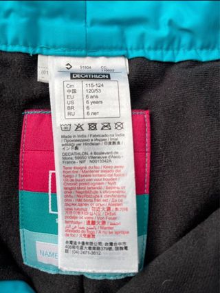 Ropa de esqui niña