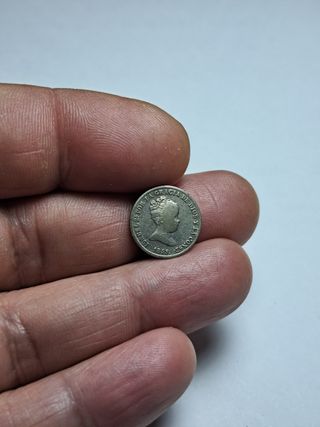 ISABEL II 1 REAL PLATA 1845 MADRID ESCASA (E406)