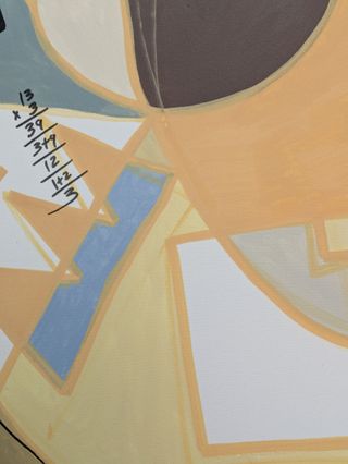 Cuadro abstracto moderno grande pintado a mano