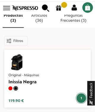 Cafetera Nespresso Inissia