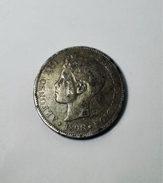 Moneda de plata antigua 5 pesetas