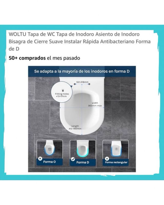 Tapa wc precintada caída amortiguada