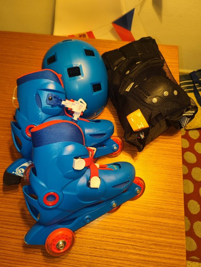 patines en linea + casco y protecciones