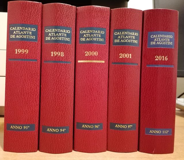LOTTO CALENDARI ATLANTE DE AGOSTINI VARIE ANNATE