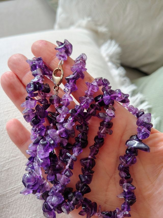 Collar amatistas cierre plata