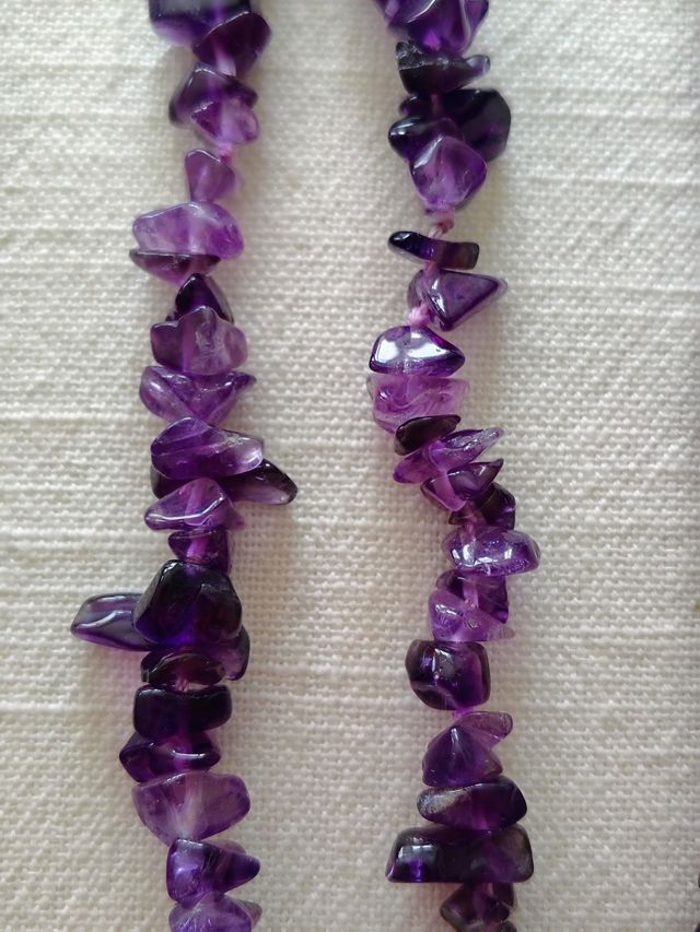 Collar amatistas cierre plata