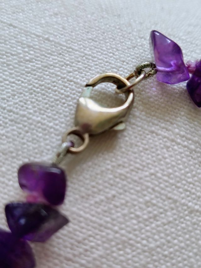 Collar amatistas cierre plata