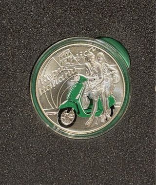 5 euros Italia Vespa Verde plata 