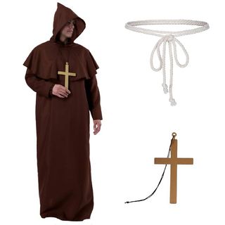 Disfraz de Monje Túnica Marrón de Adulto Talla XL