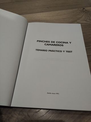 LIBRO OPOSICIÓN PINCHE DE COCINA