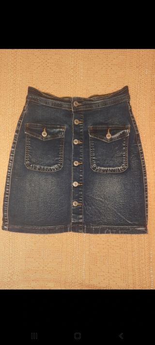 Falda Vaquera de Cordones 