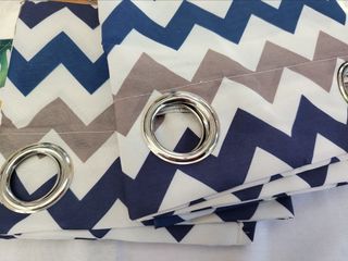 2 Tende Issas Coprente 130x270 Zig Zag Blu 